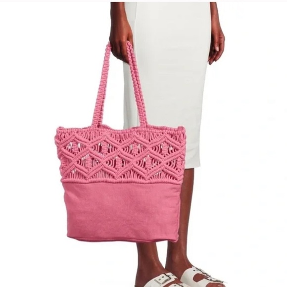 Women's Macrame Tote Bag Orchid - Picture 2 of 4